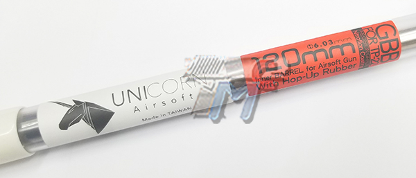 Unicorn Nitroflon Coating 6.03mm Ultimate Precision Inner Barrel For GBB (TM / WE / VFC)(120mm) - Click Image to Close